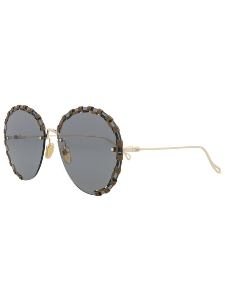 New Chlo Womens Round/Oval Gold Gold Grey Fashion Designer Sunglasses